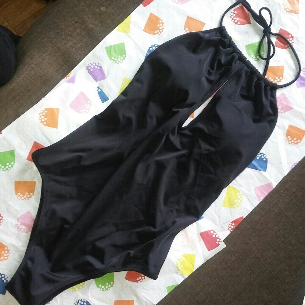 VS PINK Keyhole halter one piece swimsuit
